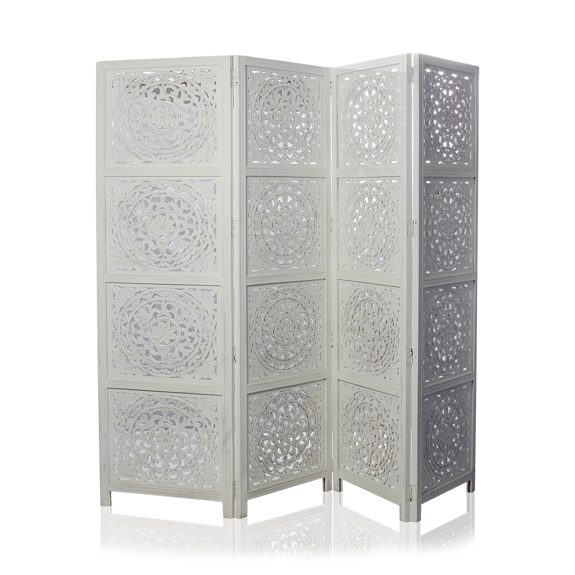 SH 305014W - 4 Panel Round Floral Room Divider