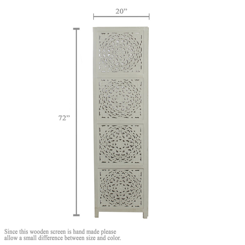 SH 305014W - 4 Panel Round Floral Room Divider