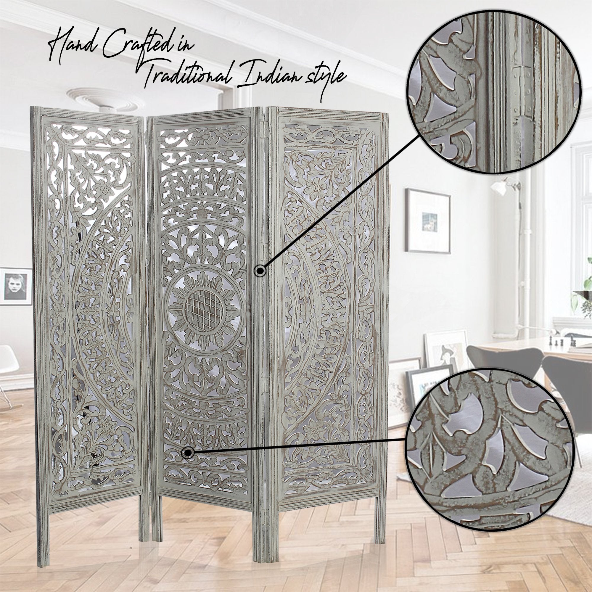 SH 400043W - MF. - 3 Panel Large Circle Room Divider