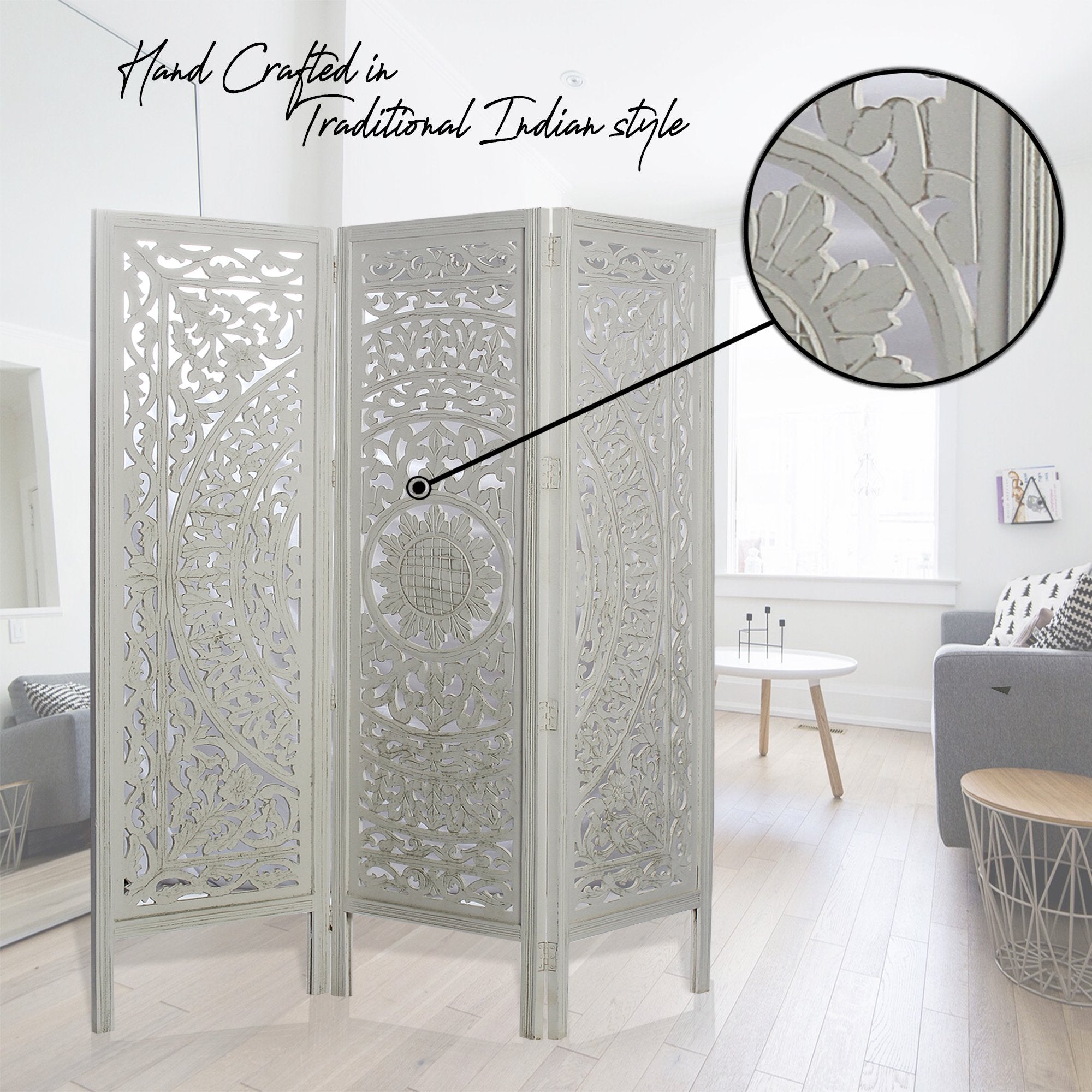 SH 400043W - MF. - 3 Panel Large Circle Room Divider