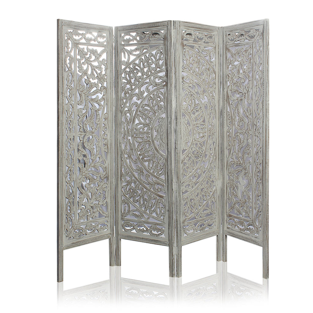 SH 400044W - 4 Panel Floral Wall Room Divider