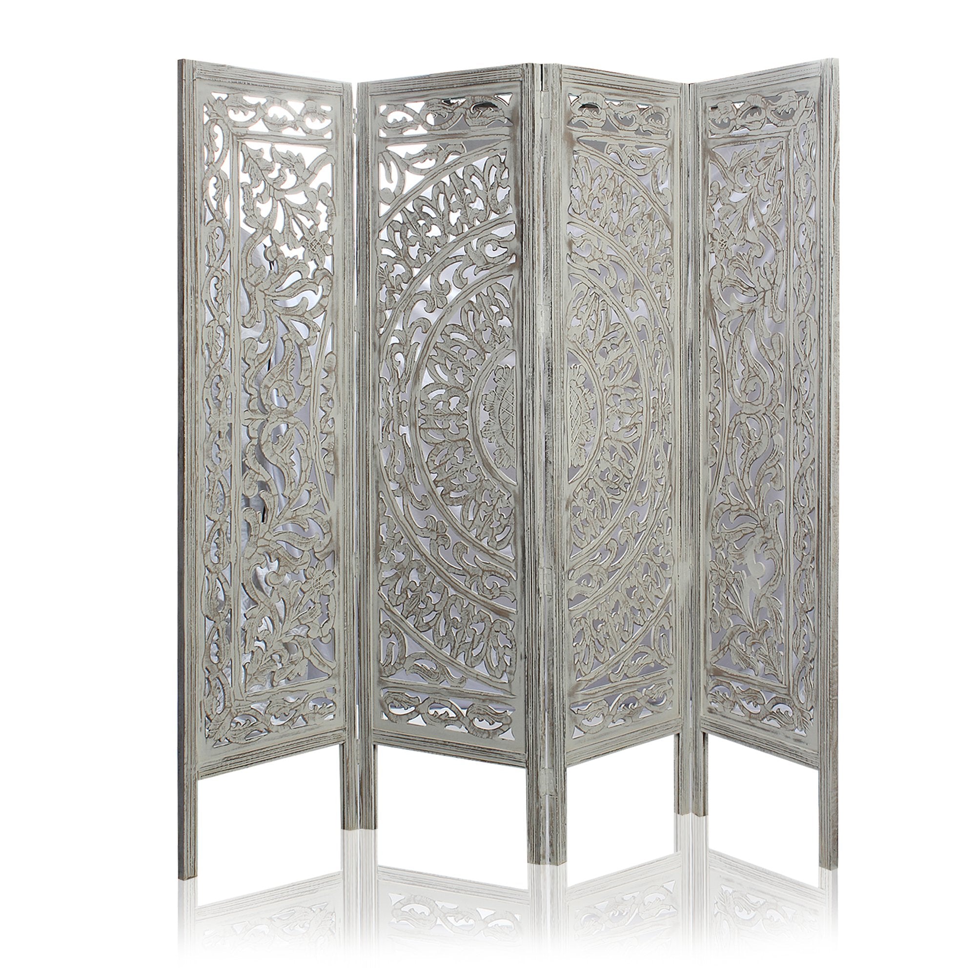 SH 400044W - 4 Panel Floral Wall Room Divider