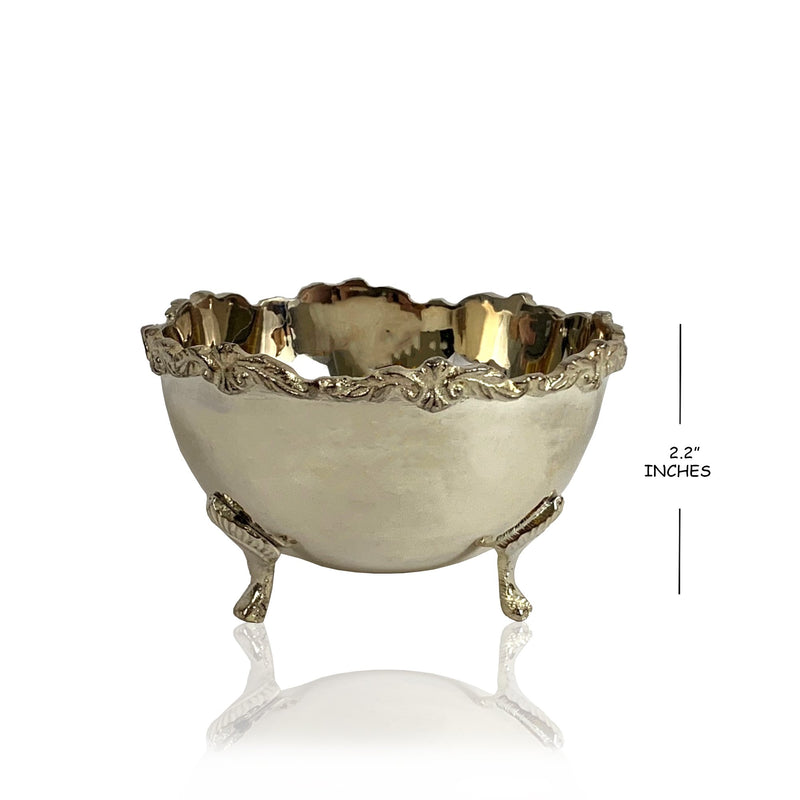 Decorative Brass Bowl, Silver Plated 4", C/BX