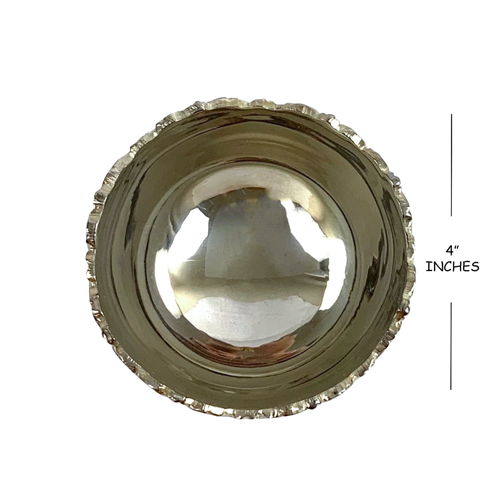 SP 23971 - Decorative Brass Bowl, Silver Plated 4", C/BX