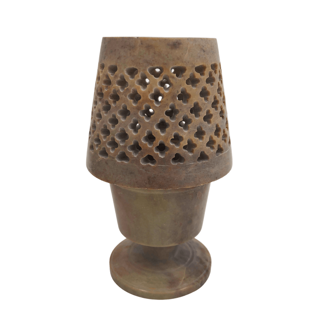 SS 21071 - Soapstone Candle Lamp (T-LITE) With Shade