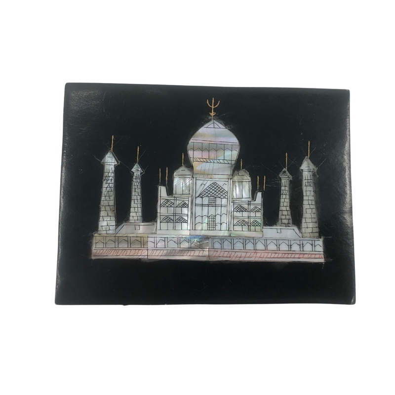 SS 23183 - Soapstone Black Box, Taj Mahal, Inlaid