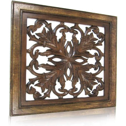 SH 15754 - Carved Wooden Wall Panel, Wall Hanging, Leafs