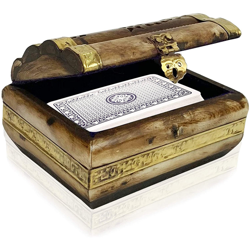 BN 110 - Bone Box w/Brass trim & Purple Velvet