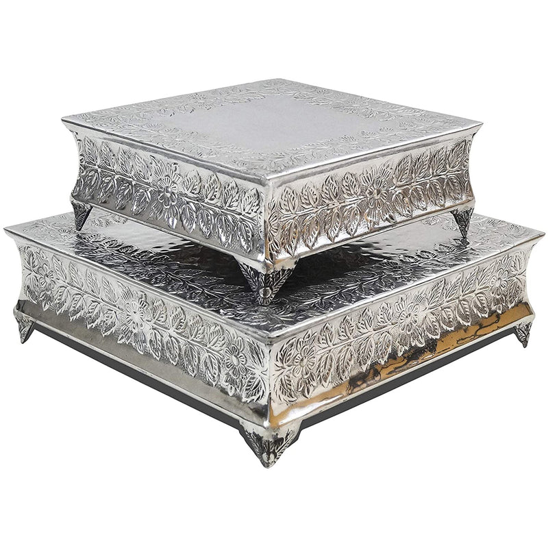 AL 4182B - Two-Tiered Square Cake Stand – India Overseas Trading ...
