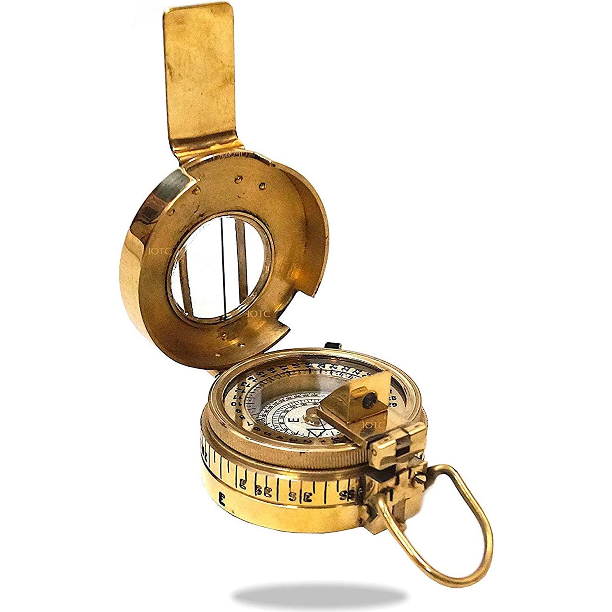 BR 48349 - British Prismatic Engineer's Compass w/ Faux Leather Pouch