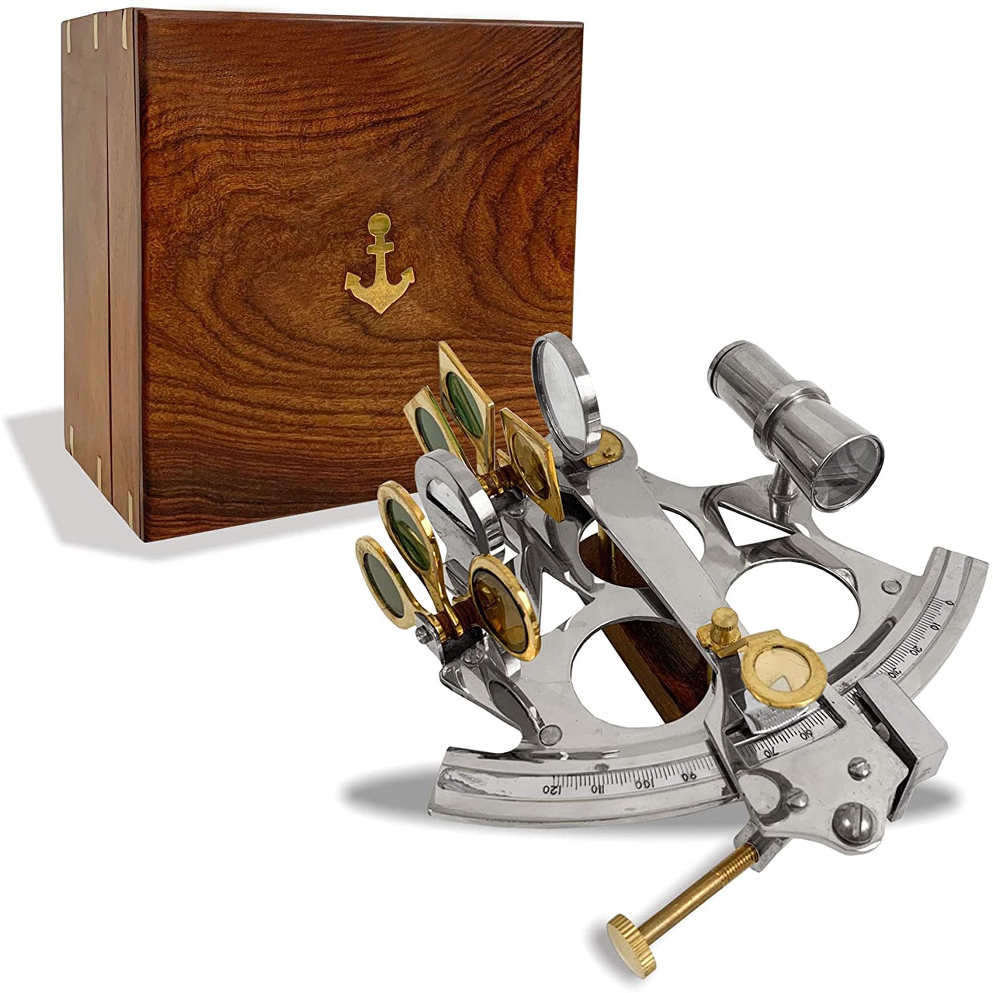 AL 4851 - Aluminum Sextant / Wooden Box