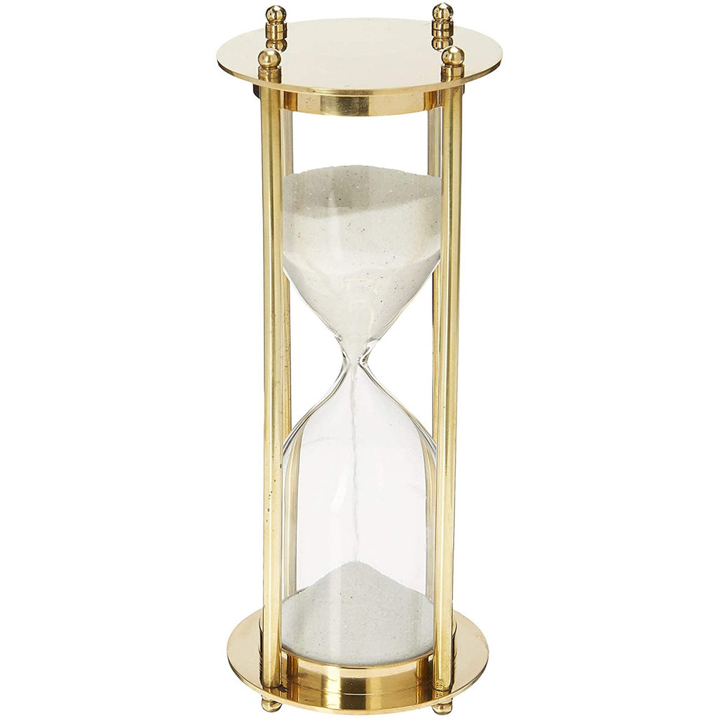 BR 4863 - Brass Hourglass Sand Timer, 6.875"H
