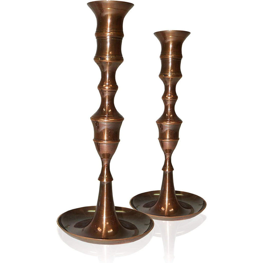 BR 22783A - Solid Brass Candle Holder Pair (Antique Finish)
