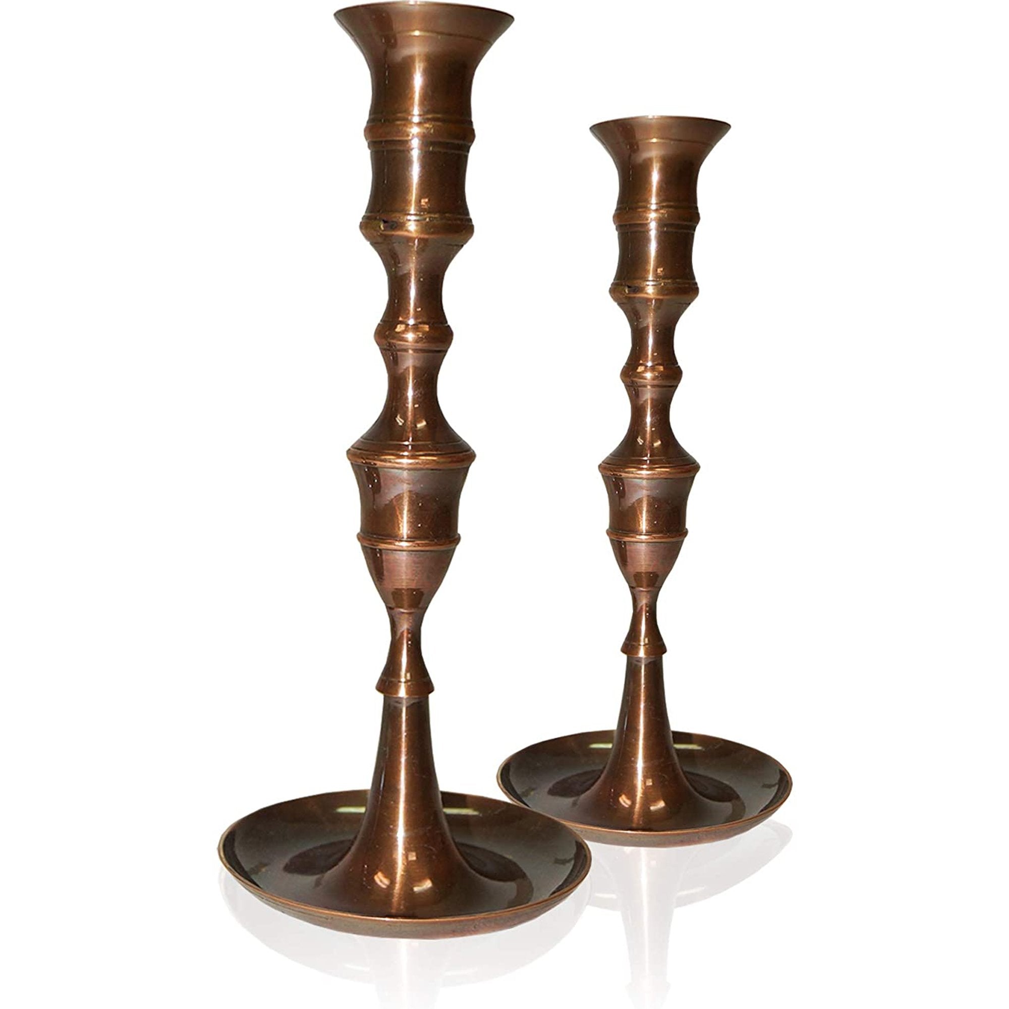 BR 22783A - Solid Brass Candle Holder Pair (Antique Finish)