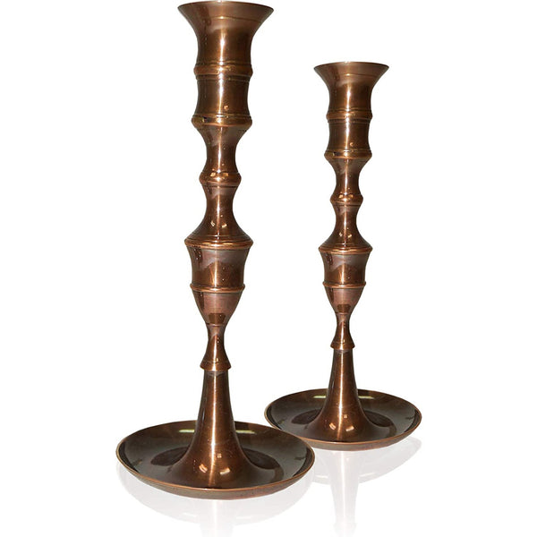 Solid Brass Candle Holder Pair (Antique Finish)