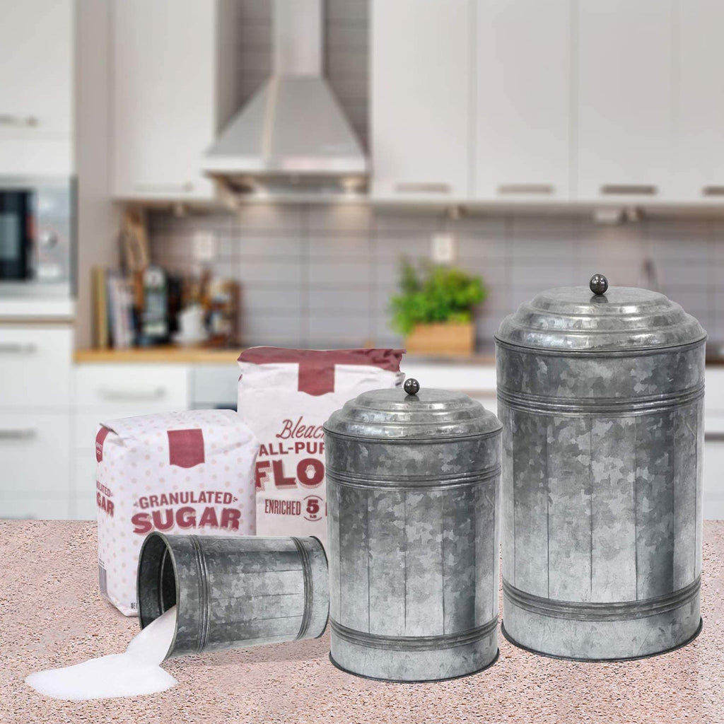 IR 23257 - Galvanized Canister Set of 3