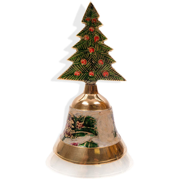 Brass Christmas Tree Hand Bell, 6"
