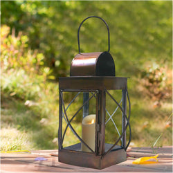 IR 1532 - Iron Candle Lantern, 4 Side Glass