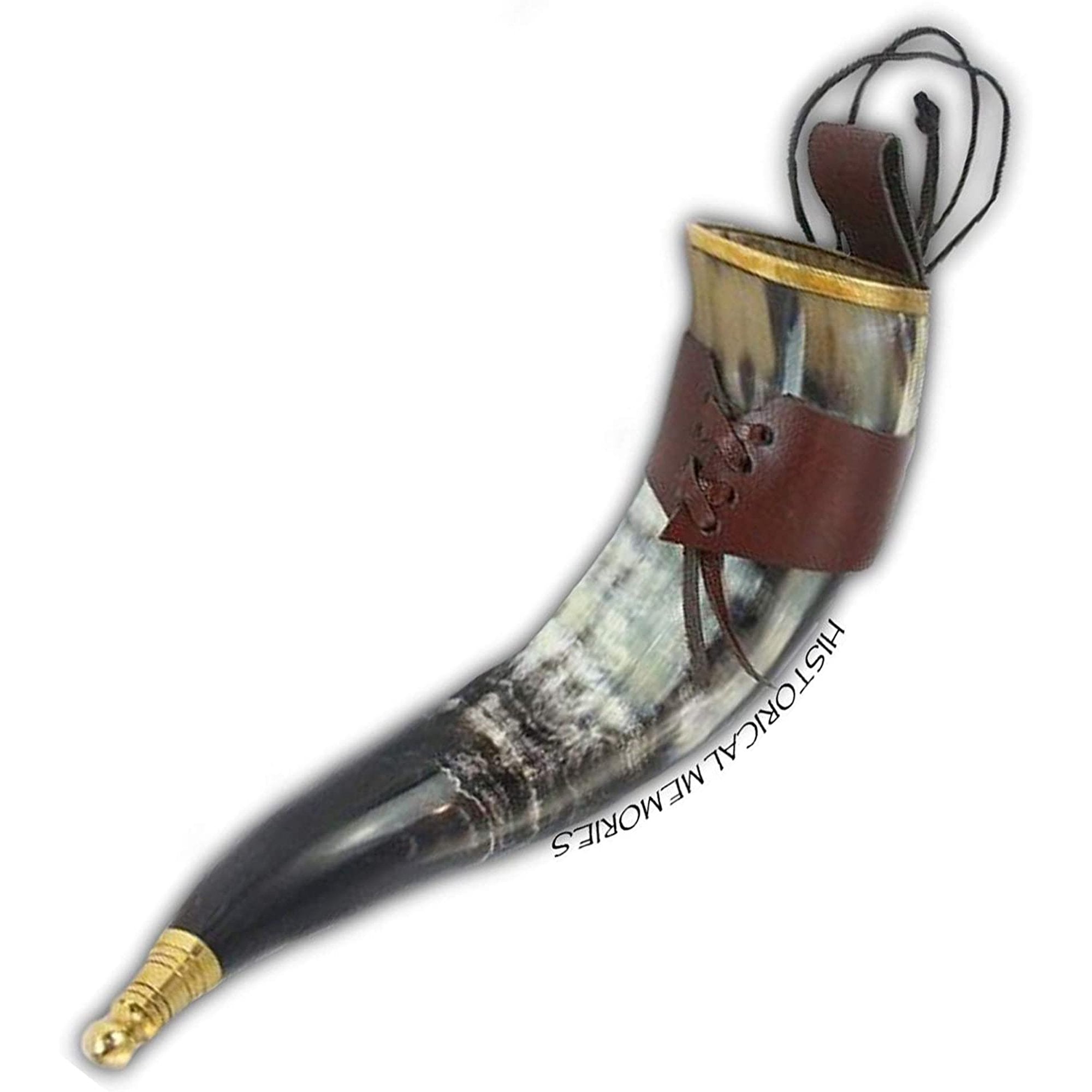 HN 1011 - Viking Drinking Horn with Leather Belt Holder