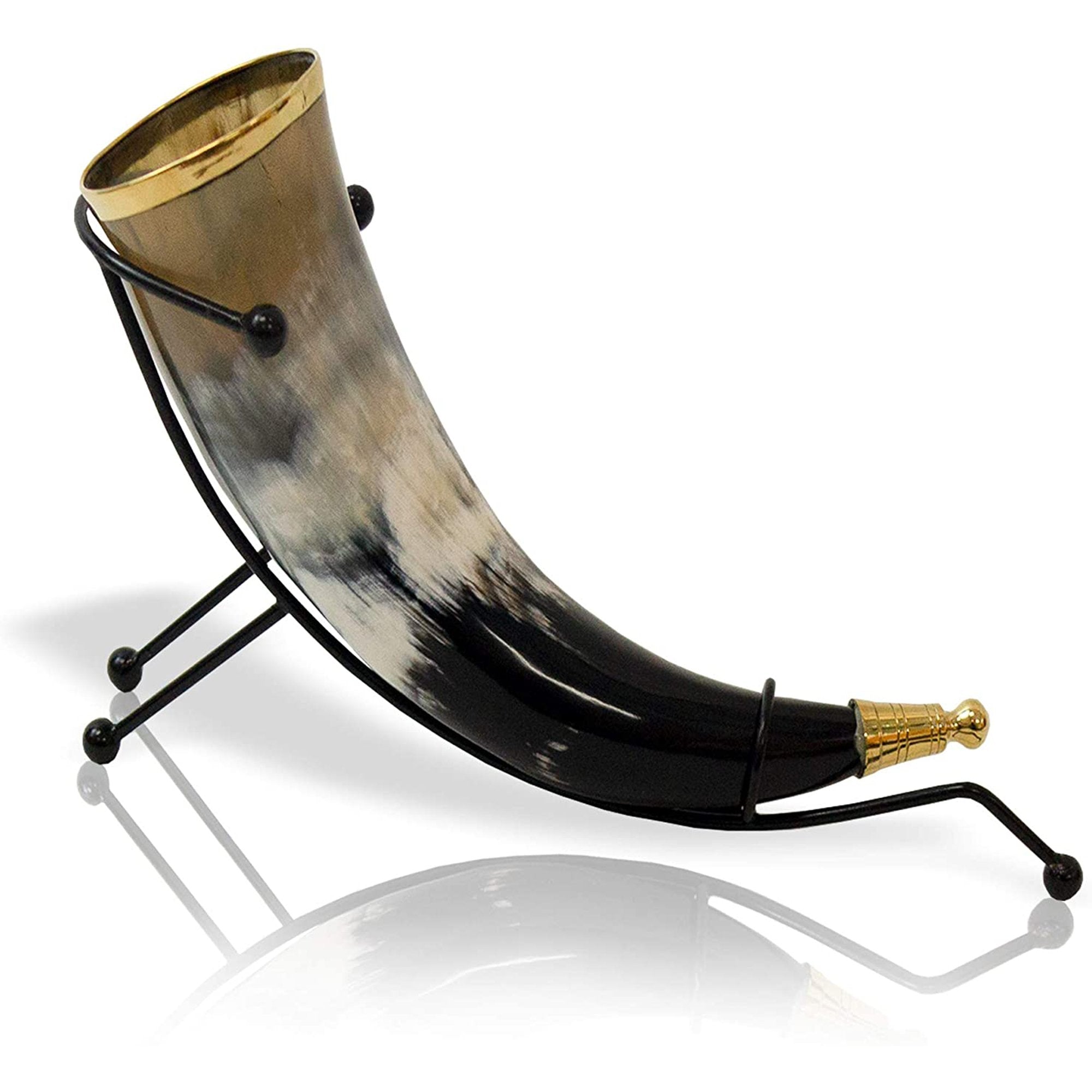 HN 1012 - Viking Drinking Horn with Table Stand, 11"