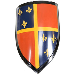 IR 80706M - Medieval Fleur-de-lis Shield - Iron, Hand Painted