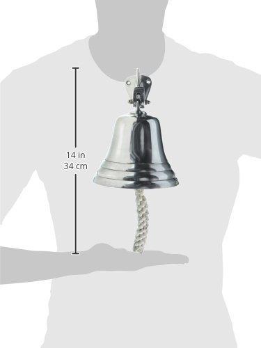 AL 18440A - Polished Aluminum Ship Bell with Rope, 5"