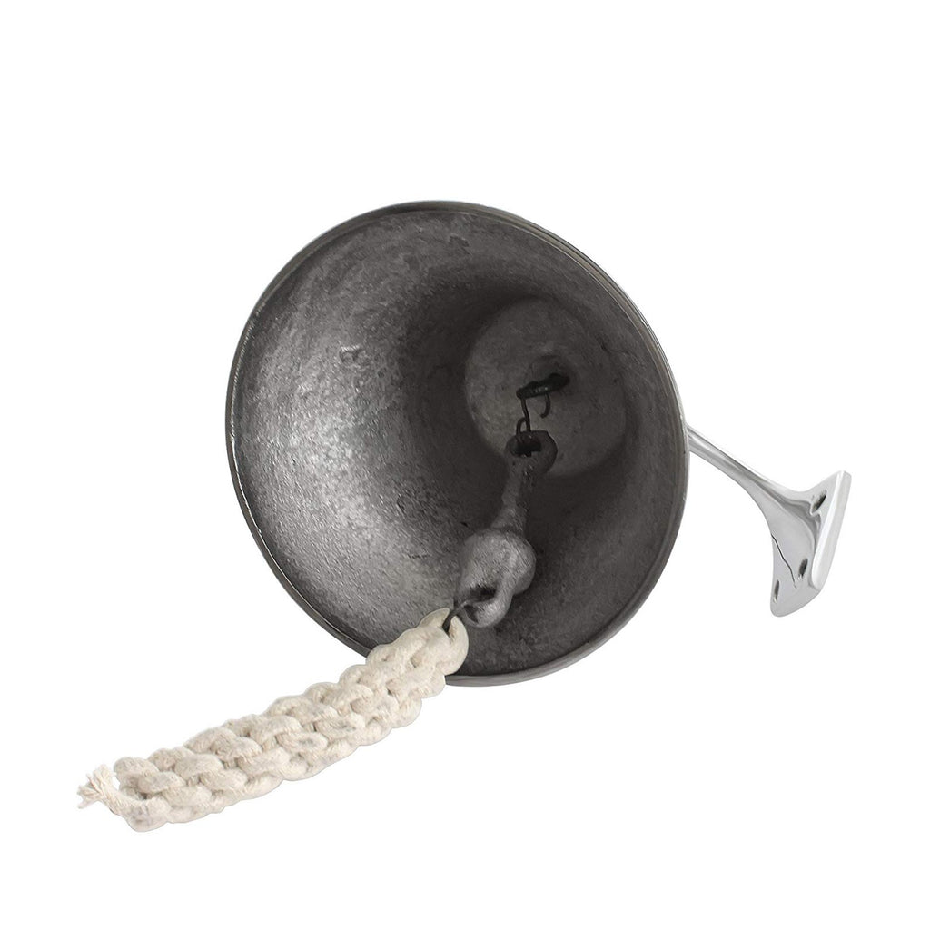 AL 18441 - Chrome Finish Aluminum US NAVY Ship Bell with Rope, 6.5"