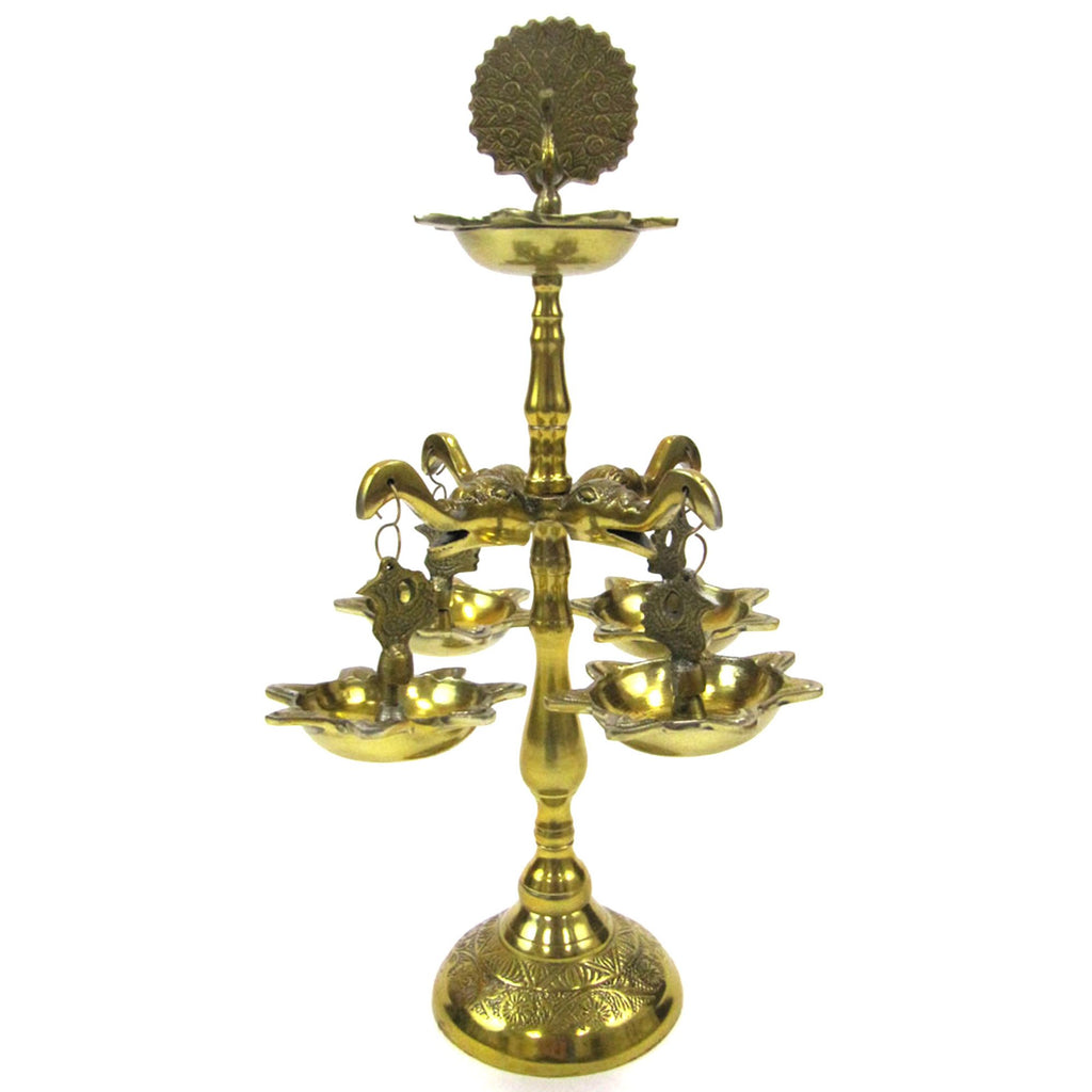 AL 1682 - Hanging Elephant Oil Lamp, 15" Brass