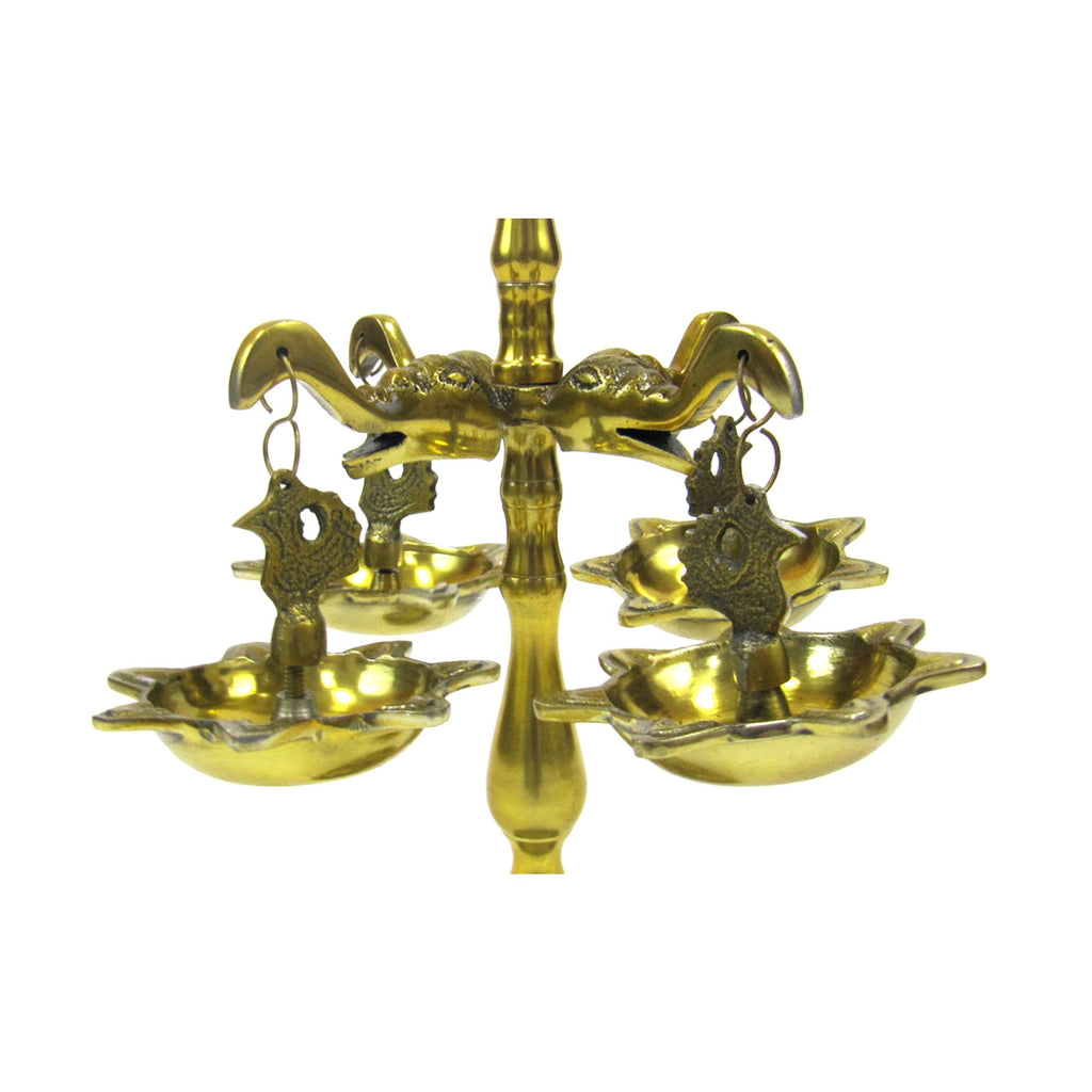 AL 1682 - Hanging Elephant Oil Lamp, 15" Brass