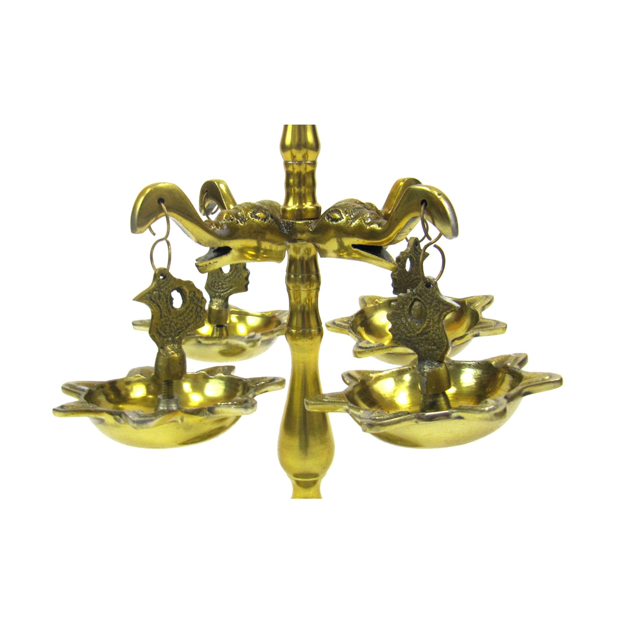 AL 1682 - Hanging Elephant Oil Lamp, 15" Brass