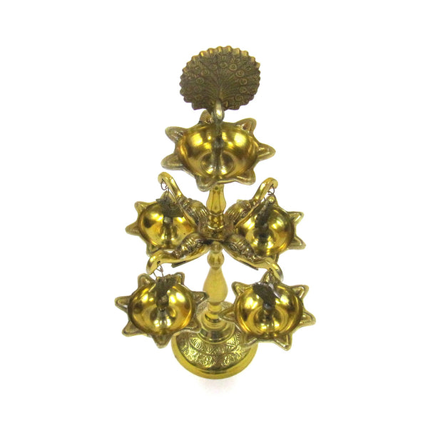 AL 1682 - Hanging Elephant Oil Lamp, 15" Brass
