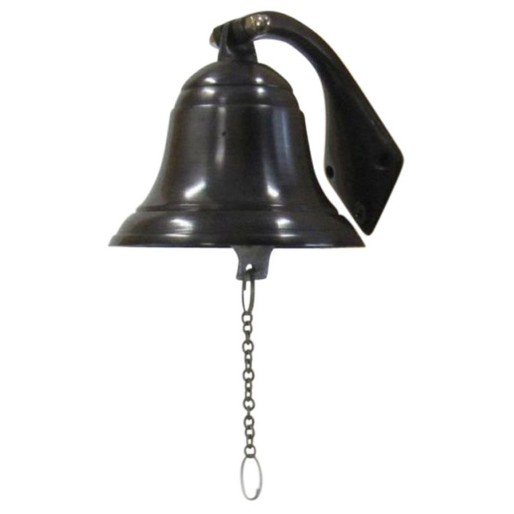 AL 1843C - Antique Copper Aluminum Ship Bell with Rope, 4"
