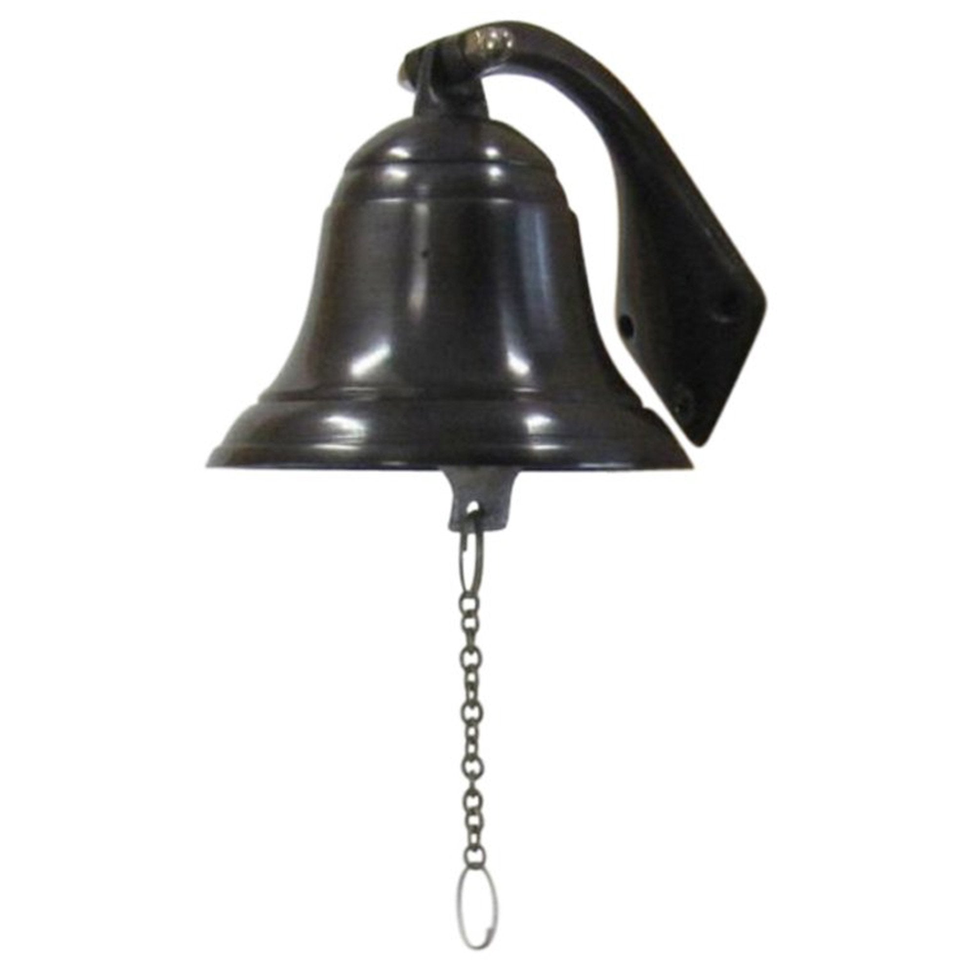 AL 1843C - Antique Copper Aluminum Ship Bell with Rope, 4"