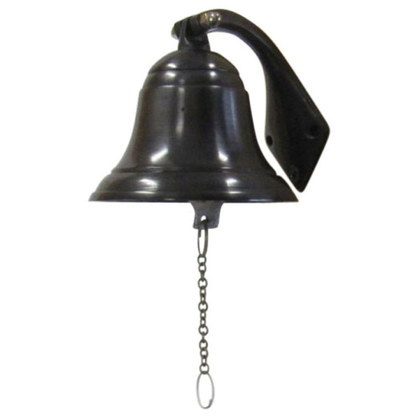Antique Copper Aluminum Ship Bell with Rope, 4"