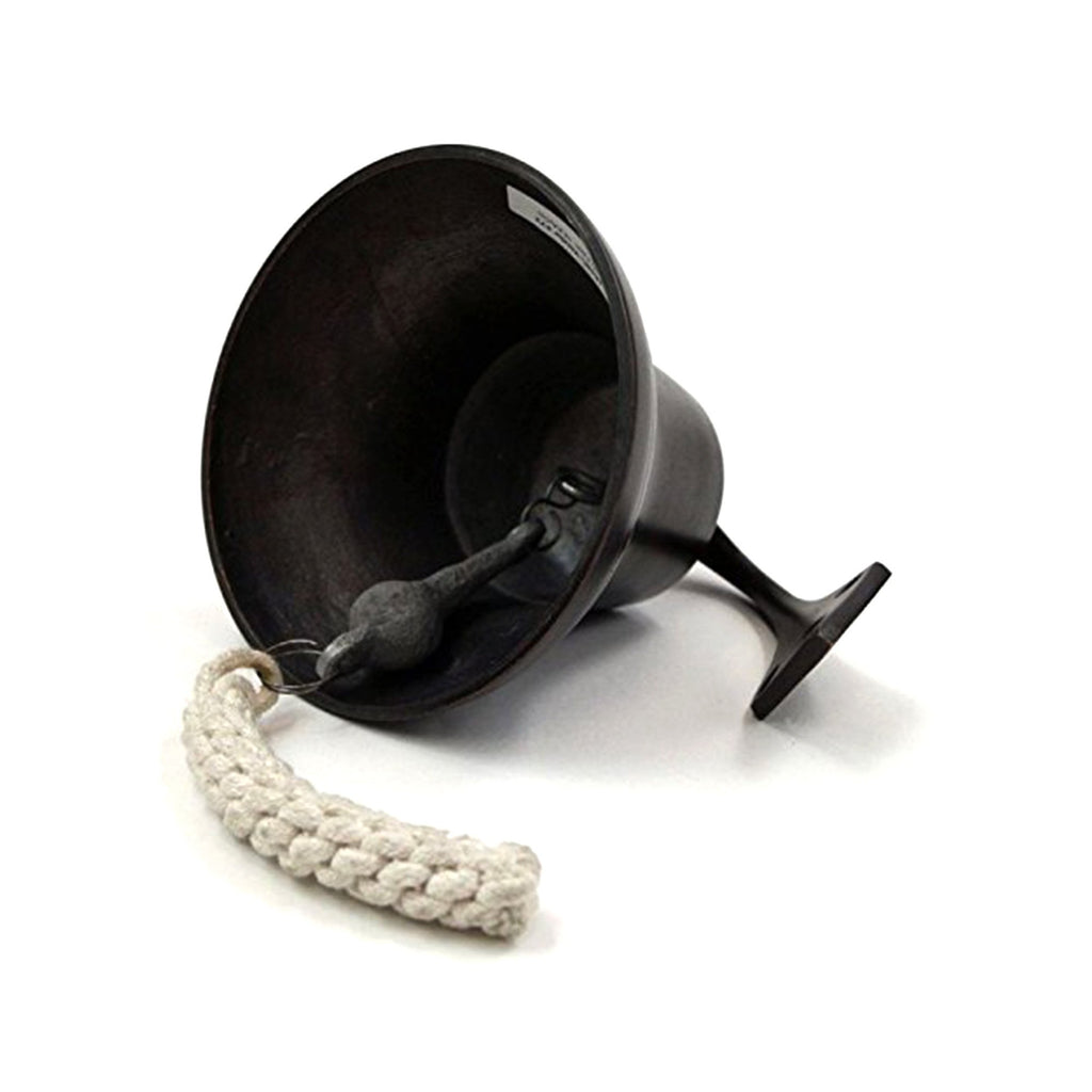 AL 1844C - Antique Copper Aluminum Ship Bell with Rope, 6"