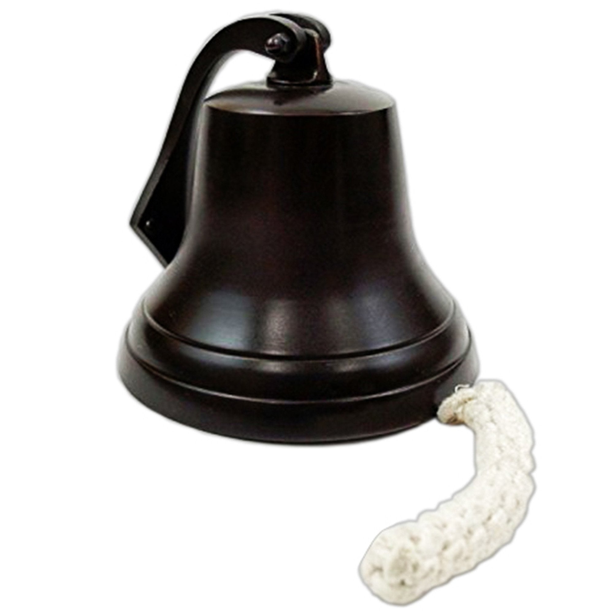 AL 1844C - Antique Copper Aluminum Ship Bell with Rope, 6"