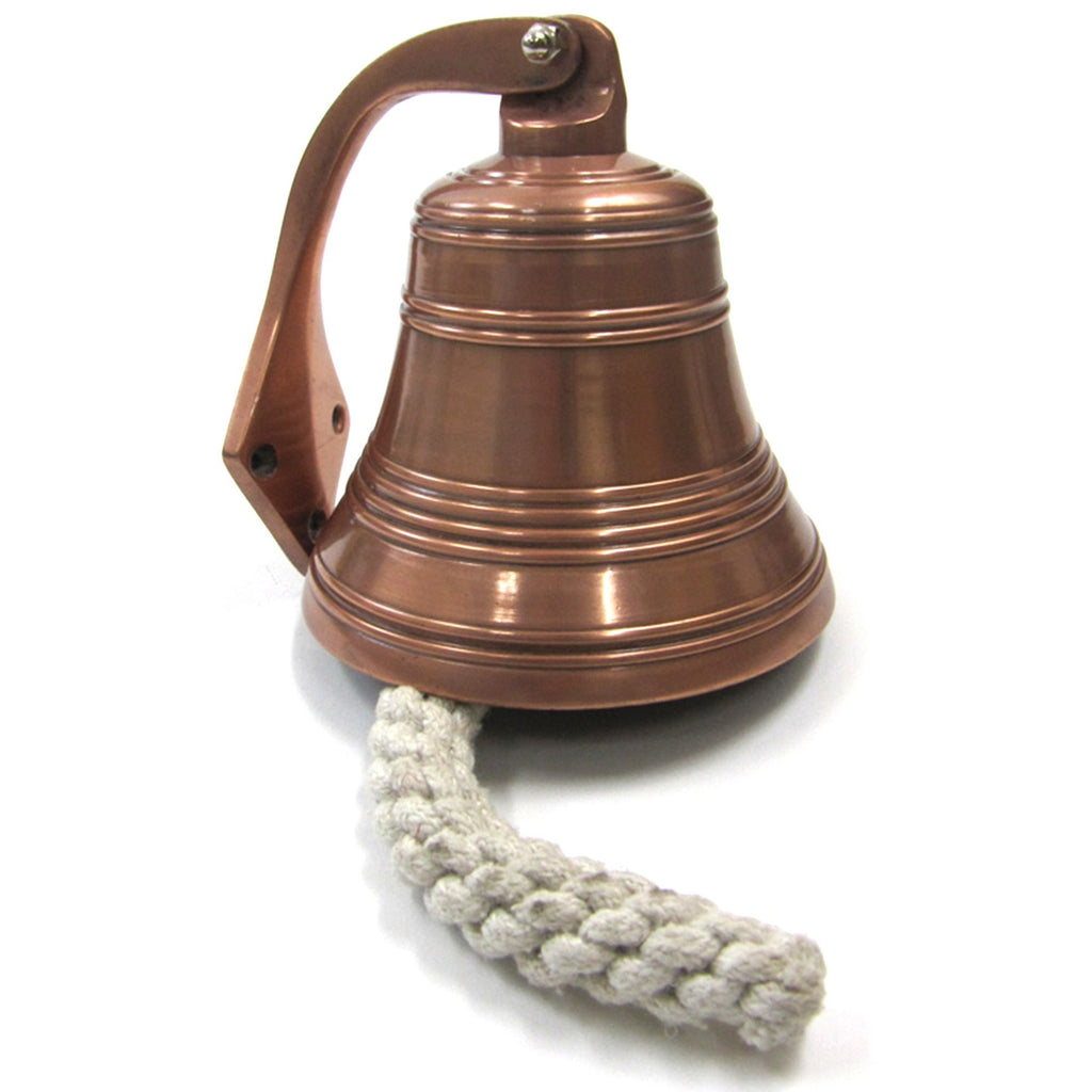 AL 1844CO - Copper Aluminum Ship Bell with Rope, 6"