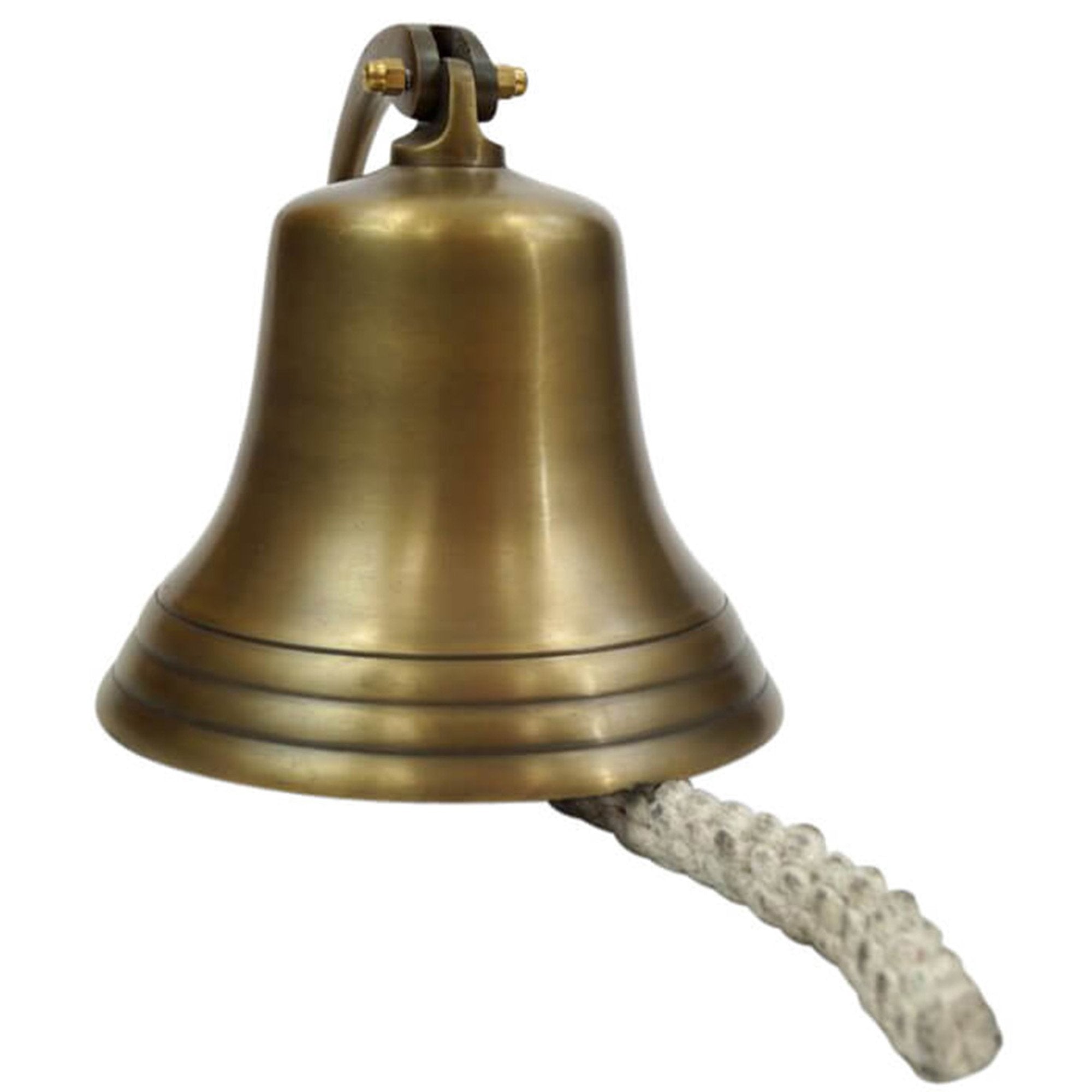AL 1845B - Antique Bronze Aluminum Ship Bell with Rope, 7"