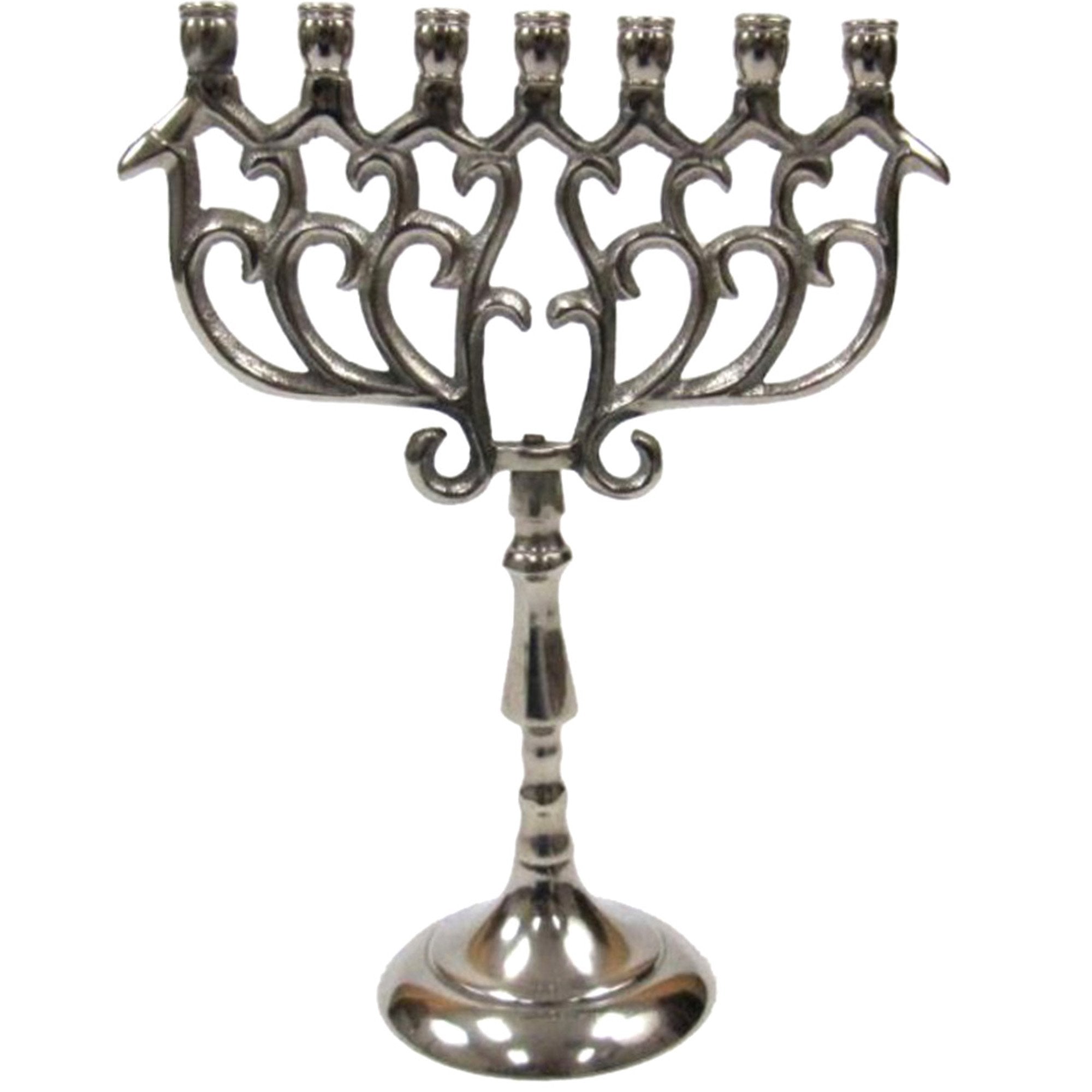 AL 2291 - Aluminum 7-Branch Temple Menorah, 9.5"