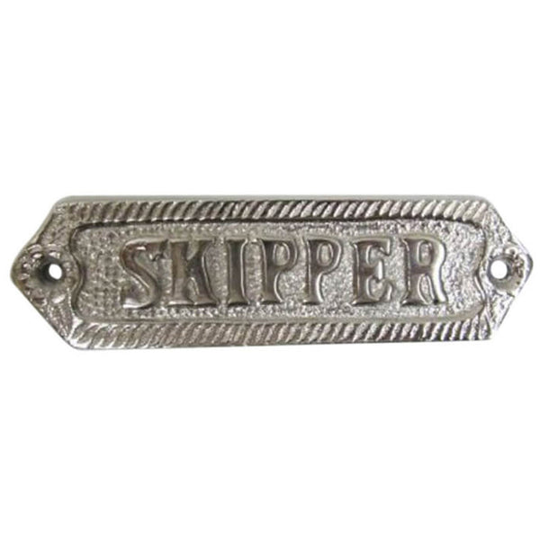 Chrome Plated Sign "SKIPPER"