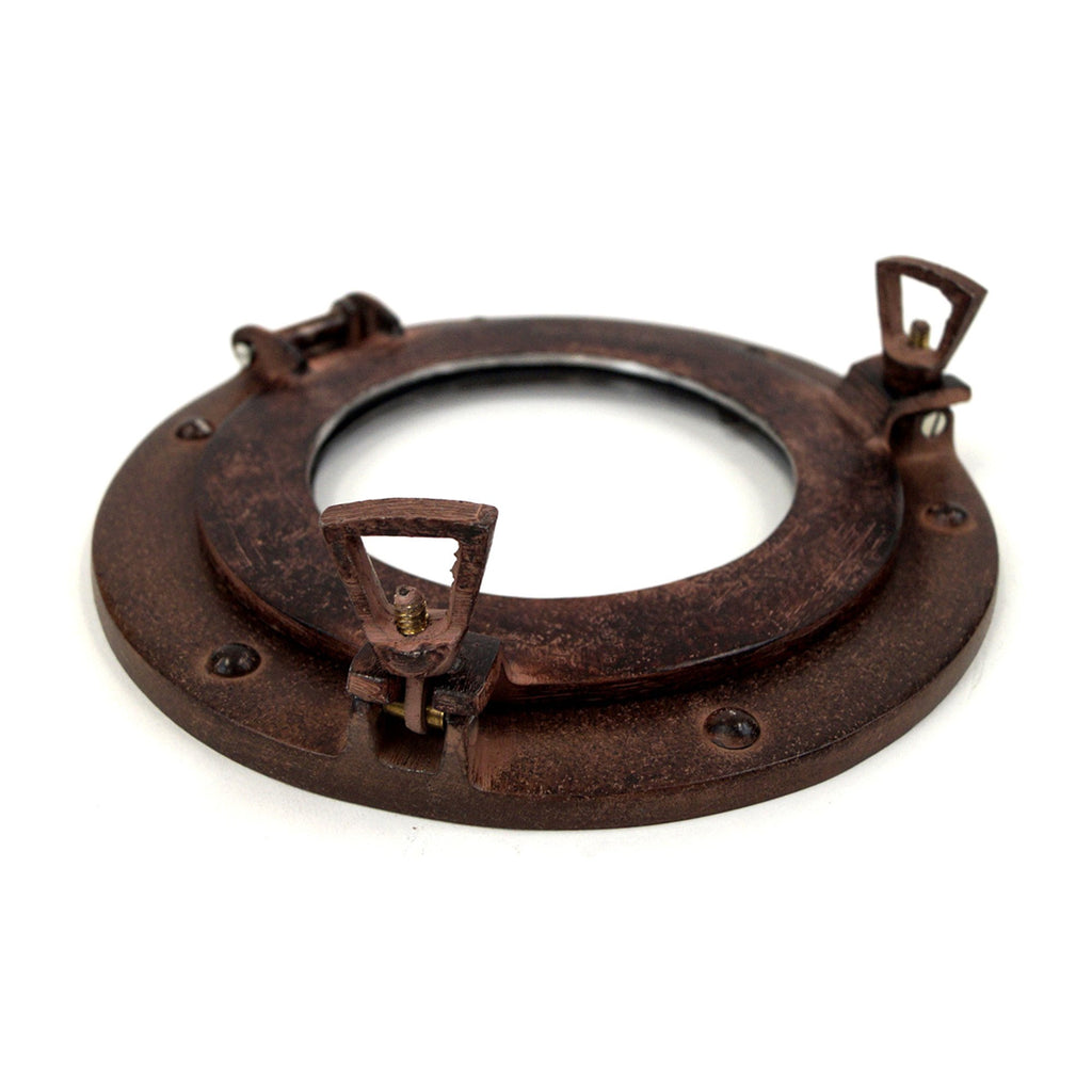 AL 48591C - Porthole Glass Aluminum Rust, 9"