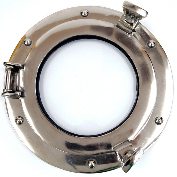 AL 48591S - Aluminum Glass & Chrome Porthole, 9" (CLEAR)