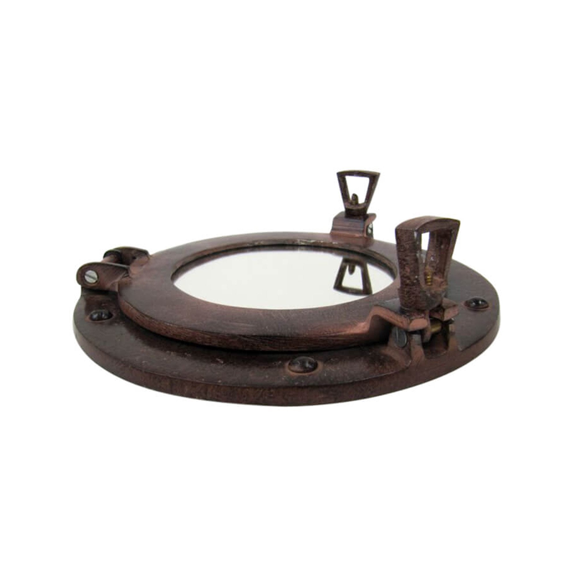 AL 4859C - Rust Aluminum Porthole with Mirror, 9"