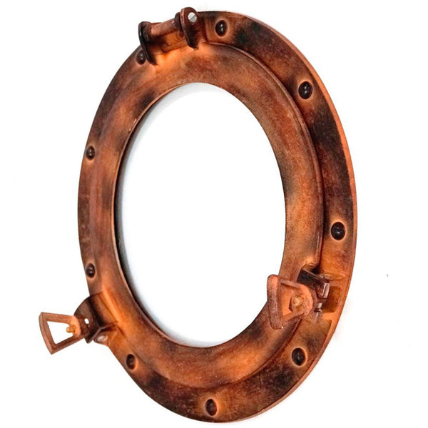 AL 4860E - Porthole Glass Aluminum Tan Rust, 11"