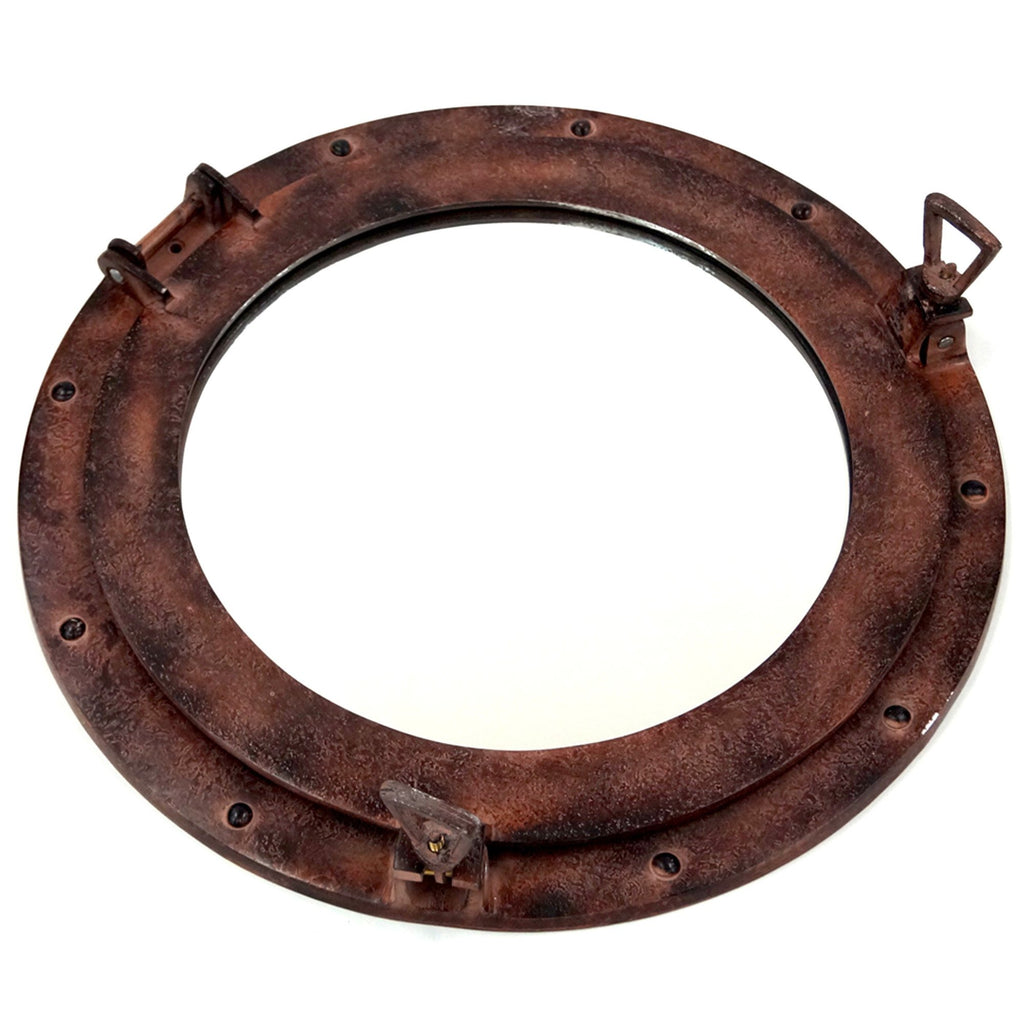 AL 48610R - Aluminum 17" Rust Porthole Mirror