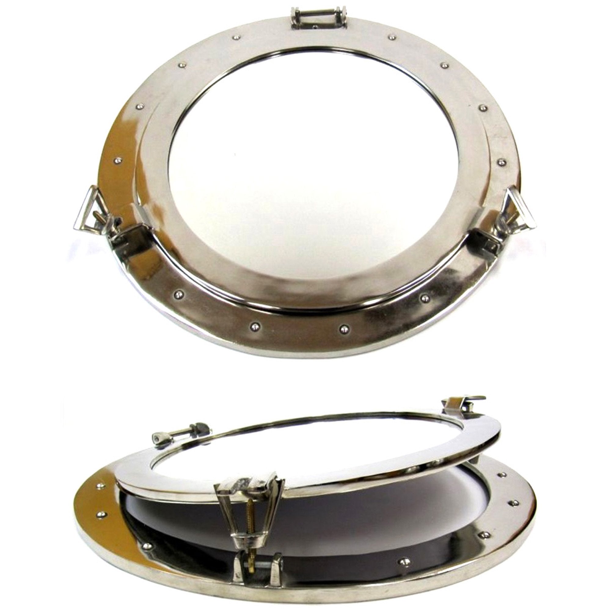 AL 486111C - Chrome Finish Aluminum Porthole with Mirror, 23.75"