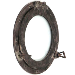 AL 48611B - Porthole Glass 15" Aluminum Brown