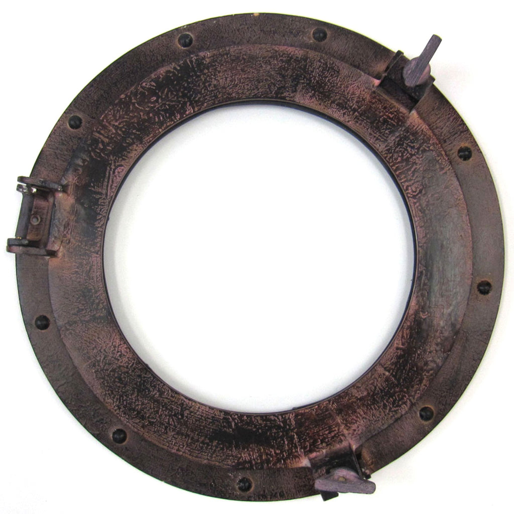 AL 48611C - Porthole Glass Aluminum Rust, 15"
