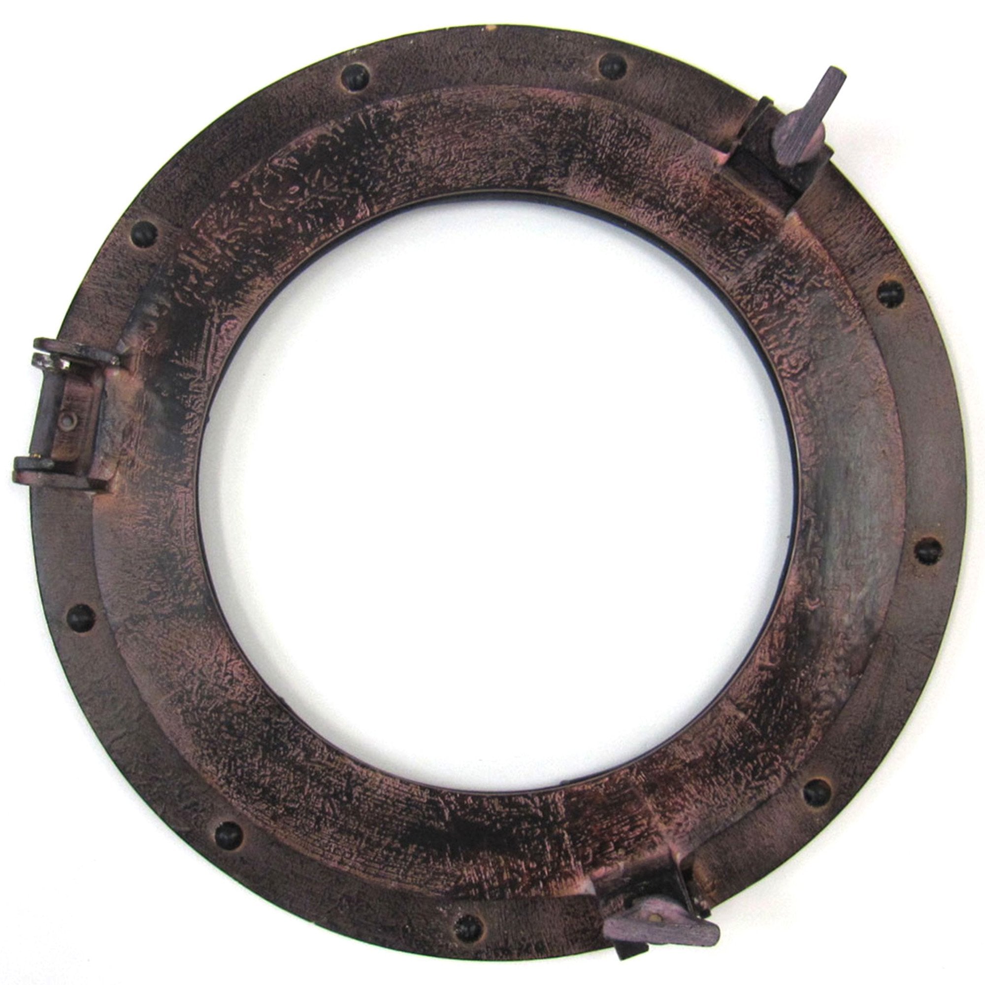 AL 48611C - Porthole Glass Aluminum Rust, 15"