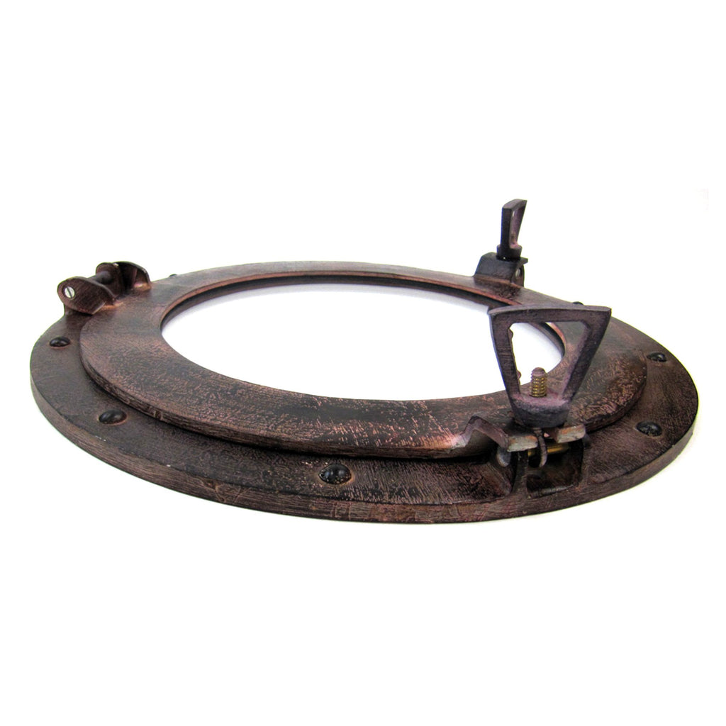 AL 48611C - Porthole Glass Aluminum Rust, 15"